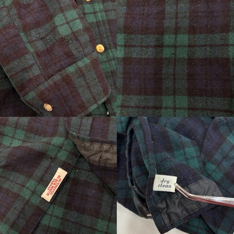 ペンドルトン PENDLETON シャツ、ブラウス 長袖 USA製 ヴィンテージ 長袖 ウール チェックシャツ ネルシャツ M チェック 緑 / グリーン / green X 紺 / ネイビー / navy メンズ USED 古着 中古 50162817