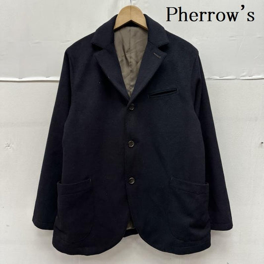 フェローズ Pherrow s ジャケット、上着 ジャケット、ブレザー ウール サック コート 3B ジャケット 21W-PWSC1 M 紺 / ネイビー / navy メンズ USED 古着 中古 50162829