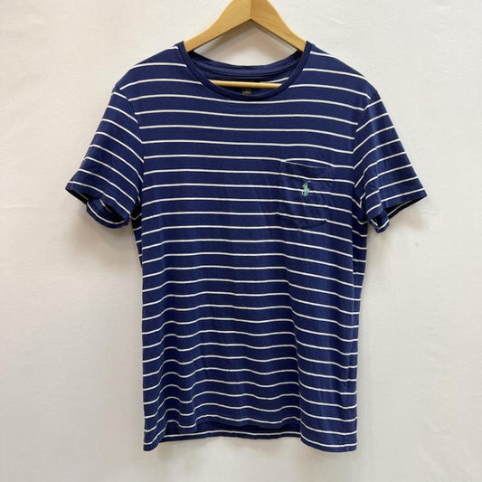 ポロラルフローレン POLO RALPH LAUREN Tシャツ 半袖 ワンポイントロゴ ボーダー ポケット Tシャツ M 紺 / ネイビー / navy メンズ USED 古着 中古 50162834