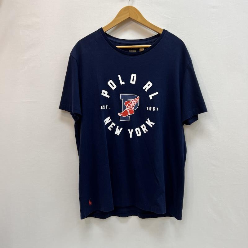 ラルフローレン RALPHLAUREN Tシャツ 半袖 ウイングフット ロゴ Tシャツ 現行QRタグ L 紺 / ネイビー / navy メンズ USED 古着 中古 50162837