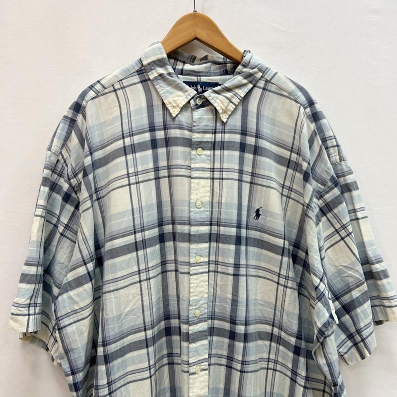 ラルフローレン RALPHLAUREN シャツ、ブラウス 半袖 BLAKE チェック ボタンダウンシャツ XXL 青 / ブルー / blue メンズ USED 古着 中古 50162841