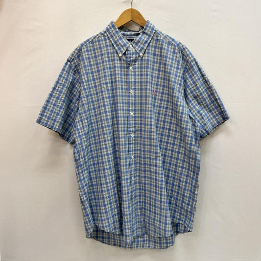 ラルフローレン RALPHLAUREN シャツ、ブラウス 半袖 クラシックフィット チェック ボタンダウンシャツ XL 青 / ブルー / blue メンズ USED 古着 中古 50162842