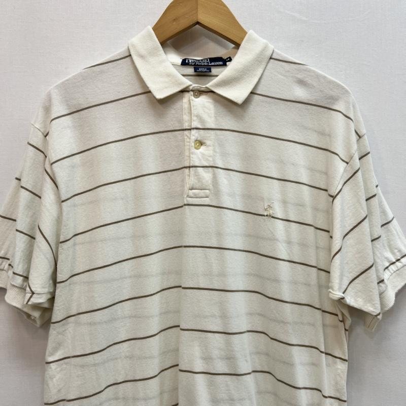 ポロバイラルフローレン Polo by RALPH LAUREN ポロシャツ 半袖 90s ボーダー ポロシャツ M 白 / ホワイト / white メンズ USED 古着 中古 50162847