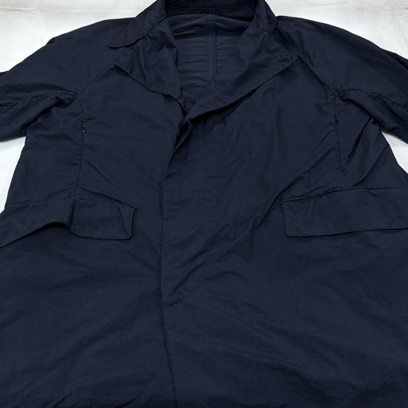 テアトラ TEATORA コート コート一般 DEVICE COAT スプリング デバイス コート ロング ジャケット Aライン ステンカラー ナイロン 48 無地 紺 / ネイビー / navy メンズ USED 古着 中古 50162853