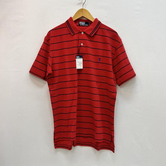 ポロバイラルフローレン Polo by RALPH LAUREN ポロシャツ 半袖 ワンポイントロゴ ボーダー ポロシャツ L 赤 / レッド / red メンズ USED 古着 中古 50162854