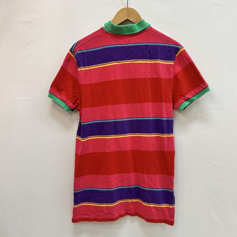 ポロバイラルフローレン Polo by RALPH LAUREN ポロシャツ 半袖 マルチボーダー ポロシャツ カスタムフィット L 赤 / レッド / red X 桃 / ピンク / pink レディース USED 古着 中古 50162857