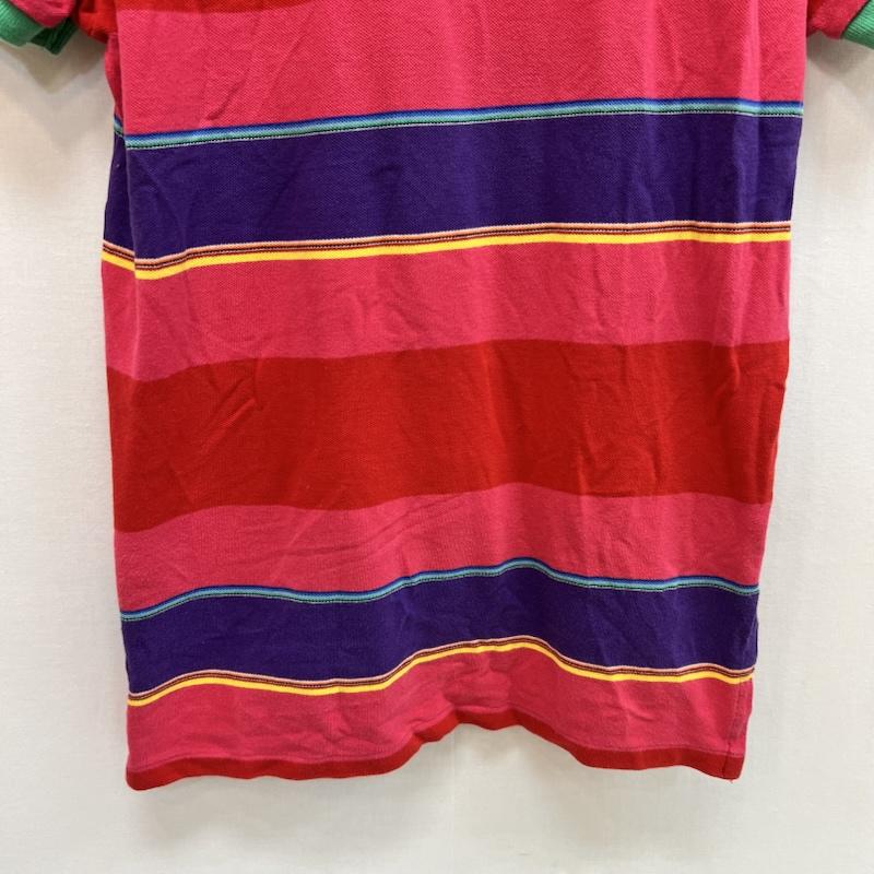 ポロバイラルフローレン Polo by RALPH LAUREN ポロシャツ 半袖 マルチボーダー ポロシャツ カスタムフィット L 赤 / レッド / red X 桃 / ピンク / pink レディース USED 古着 中古 50162857