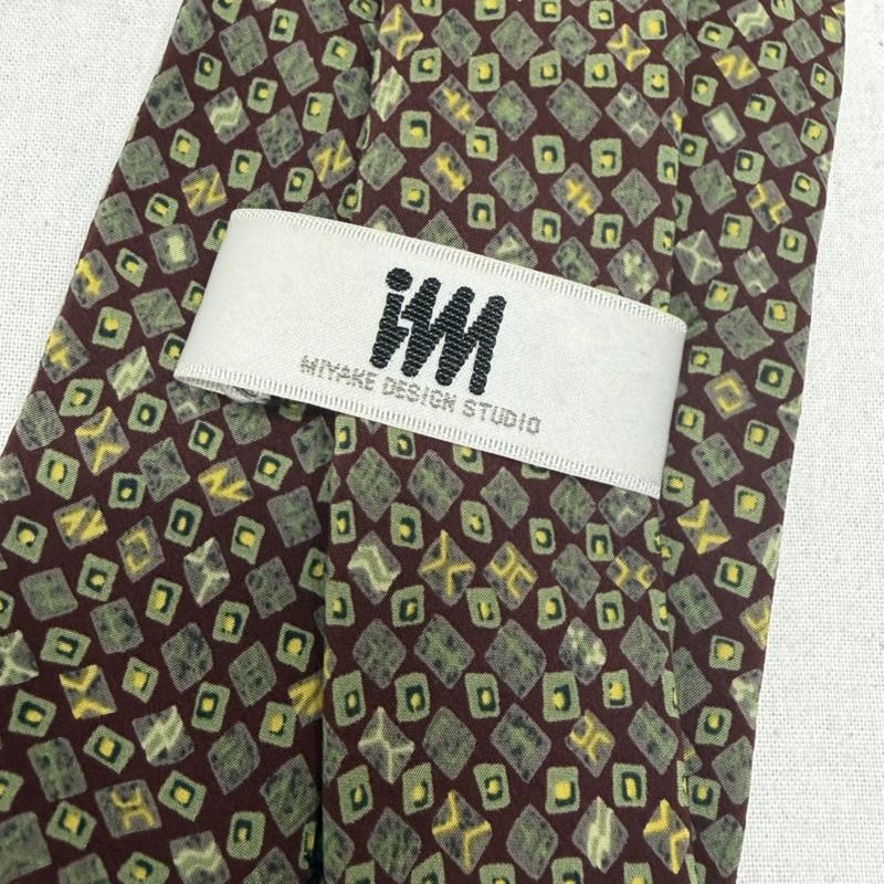イッセイミヤケ ISSEY MIYAKE ネクタイ ネクタイ 総柄 im MIYAKE DESIGN STUDIO 80-90s シルク100％ - 総柄 茶 / ブラウン / brown X 薄緑 / ライトグリーン / メンズ USED 古着 中古 50162862