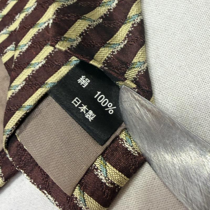 イッセイミヤケ ISSEY MIYAKE ネクタイ ネクタイ レジメンタル 総柄 im product シルク100％ - 総柄 茶 / ブラウン / brown X 黄 / イエロー / yellow メンズ USED 古着 中古 50162869