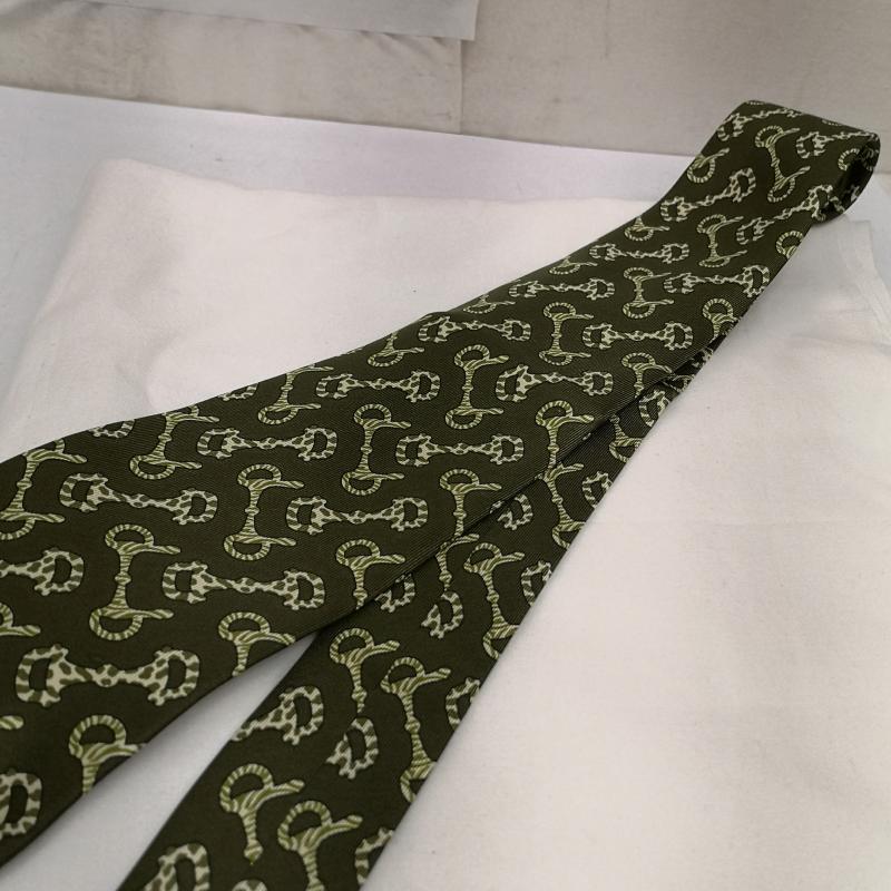 グッチ GUCCI ネクタイ ネクタイ 馬具モチーフ シルク ネクタイ - 緑 / グリーン / green メンズ USED 古着 中古 50162873