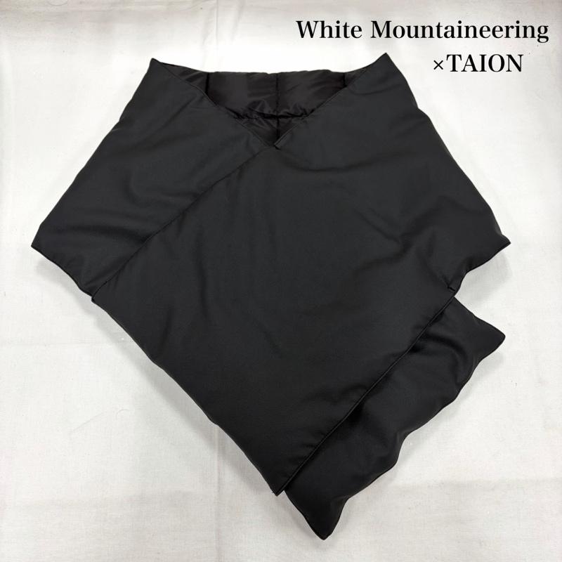 ホワイトマウンテニアリング WHITE MOUNTAINEERING マフラー マフラー TAION タイオン コラボ SYNTHETIC LEATHER DOWN MUFFLER シンセティックレザー ダウンマフラー BK2573805 - 無地 黒 / ブラック / black メンズ USED 古着 中古 50162877
