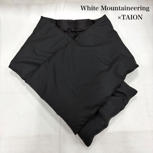 ホワイトマウンテニアリング WHITE MOUNTAINEERING マフラー マフラー TAION タイオン コラボ SYNTHETIC LEATHER DOWN MUFFLER シンセティックレザー ダウンマフラー BK2573805 - 無地 黒 / ブラック / black メンズ USED 古着 中古 50162877