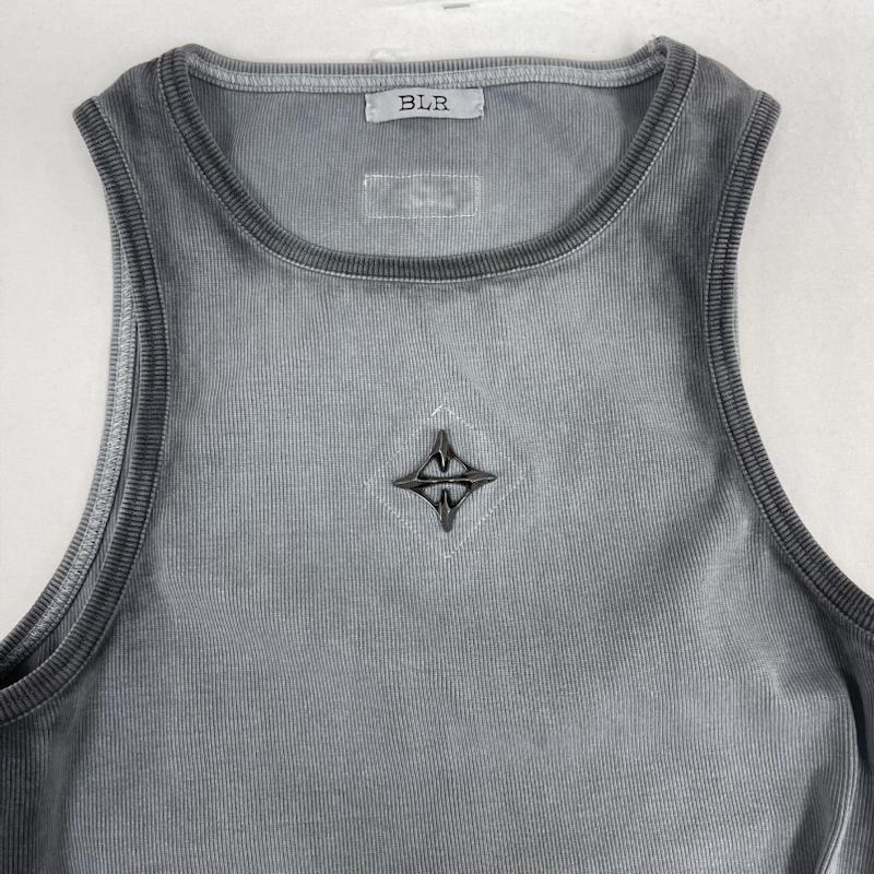 古着 USED タンクトップ タンクトップ BLR Logo Rivet Gradation Washing Sleeveless タンクトップ M 灰 / グレー / gray メンズ USED 古着 中古 50162888