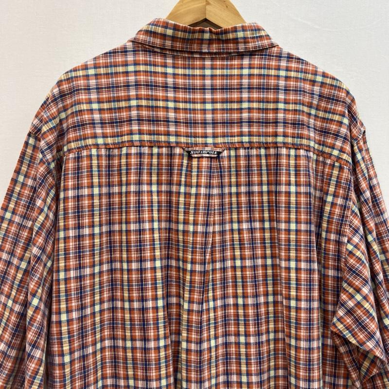 古着 USED シャツ、ブラウス 半袖 SOUTH POLE サウスポール 90s-00s ロゴ チェックシャツ XL 橙 / オレンジ / orange メンズ USED 古着 中古 50162897