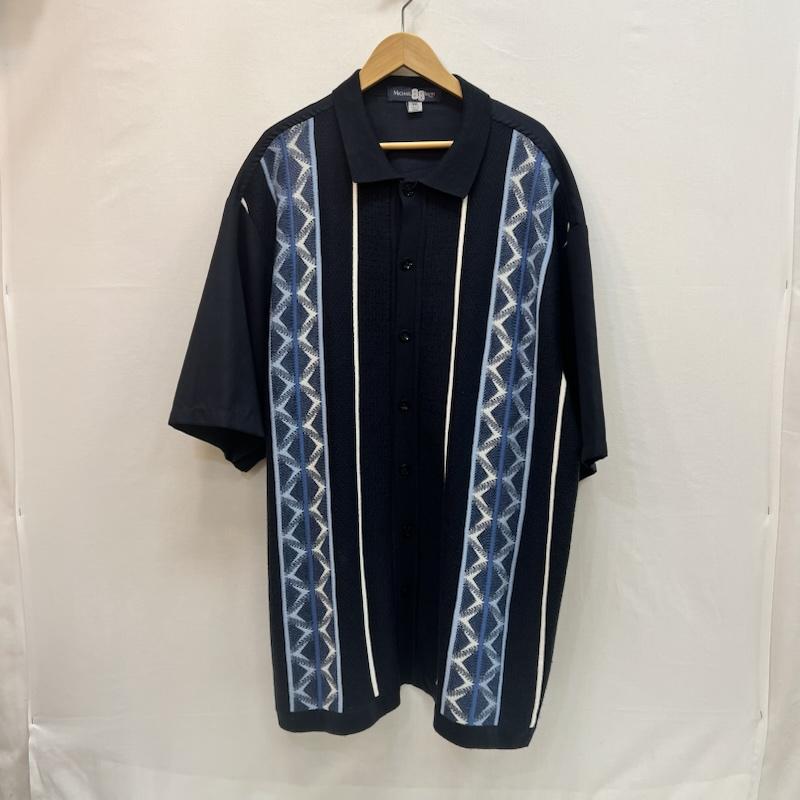 古着 USED シャツ、ブラウス 半袖 Michael Irvin 88 3Dニットシャツ 90s 00s 3XL - 紺 / ネイビー / navy メンズ USED 古着 中古 50162901