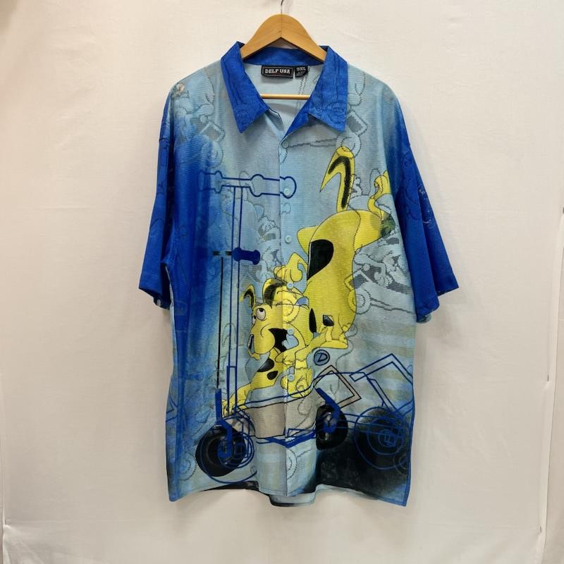 古着 USED シャツ、ブラウス 半袖 DELF 90s 00s グラフィック メッシュシャツ 3XL - 青 / ブルー / blue メンズ USED 古着 中古 50162902