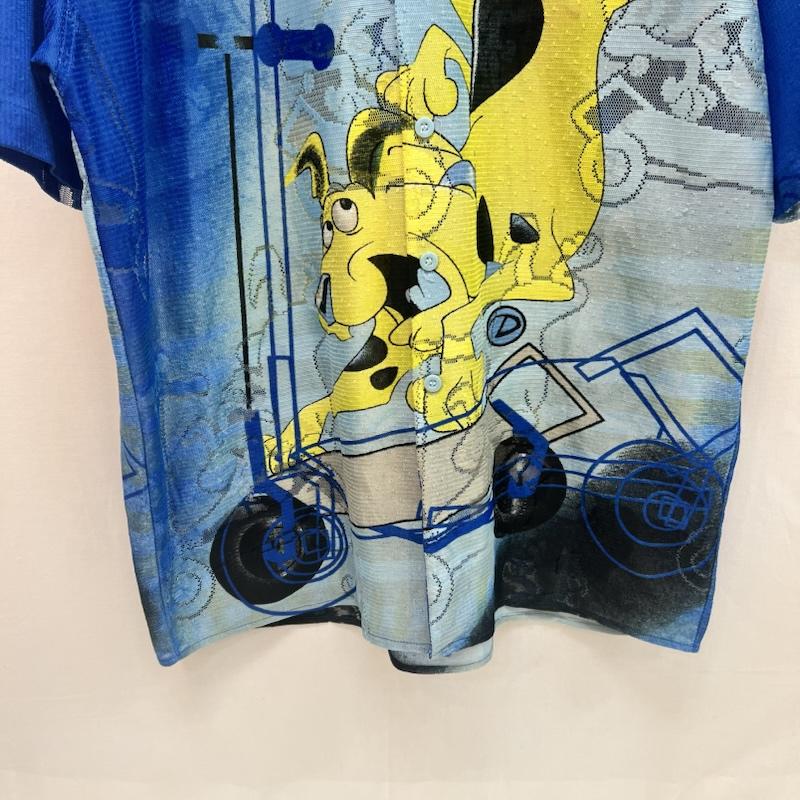 古着 USED シャツ、ブラウス 半袖 DELF 90s 00s グラフィック メッシュシャツ 3XL - 青 / ブルー / blue メンズ USED 古着 中古 50162902