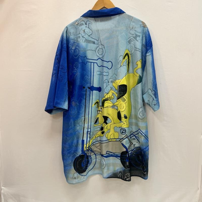 古着 USED シャツ、ブラウス 半袖 DELF 90s 00s グラフィック メッシュシャツ 3XL - 青 / ブルー / blue メンズ USED 古着 中古 50162902