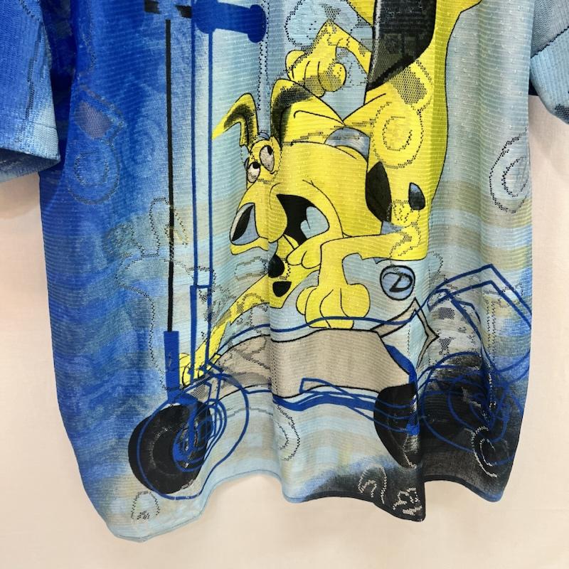 古着 USED シャツ、ブラウス 半袖 DELF 90s 00s グラフィック メッシュシャツ 3XL - 青 / ブルー / blue メンズ USED 古着 中古 50162902