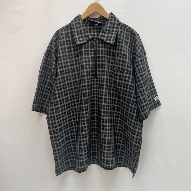 古着 USED シャツ、ブラウス 半袖 Balance STREET WEAR 90s 00s ハーフジップ チェックシャツ - 黒 / ブラック / black メンズ USED 古着 中古 50162904