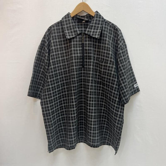 古着 USED シャツ、ブラウス 半袖 Balance STREET WEAR 90s 00s ハーフジップ チェックシャツ - 黒 / ブラック / black メンズ USED 古着 中古 50162904