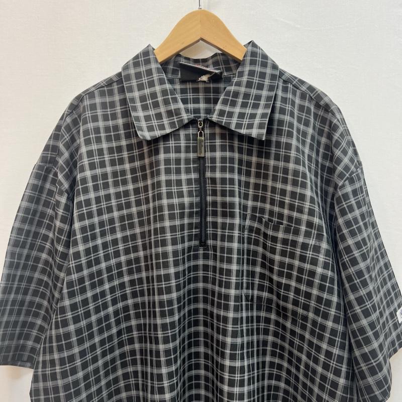 古着 USED シャツ、ブラウス 半袖 Balance STREET WEAR 90s 00s ハーフジップ チェックシャツ - 黒 / ブラック / black メンズ USED 古着 中古 50162904