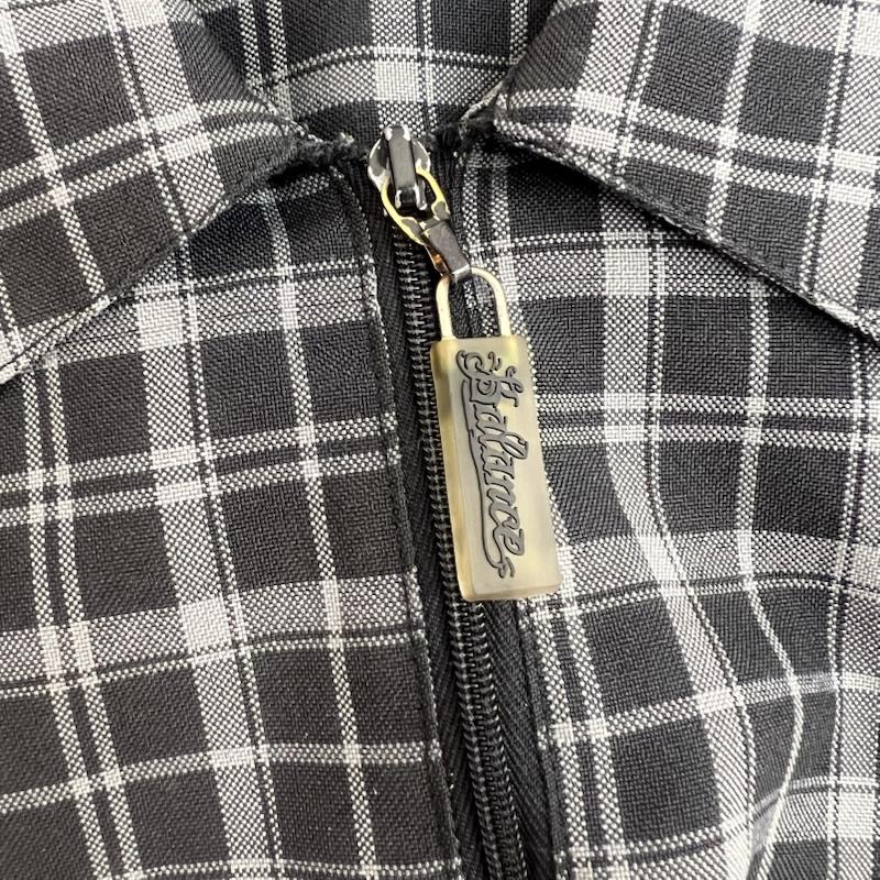 古着 USED シャツ、ブラウス 半袖 Balance STREET WEAR 90s 00s ハーフジップ チェックシャツ - 黒 / ブラック / black メンズ USED 古着 中古 50162904