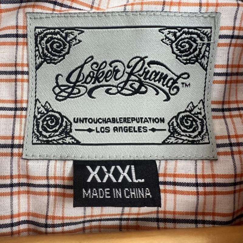 古着 USED シャツ、ブラウス 半袖 JOKER BRAND 90s 00s ロゴ チェックシャツ XXXL - 橙 / オレンジ / orange メンズ USED 古着 中古 50162905