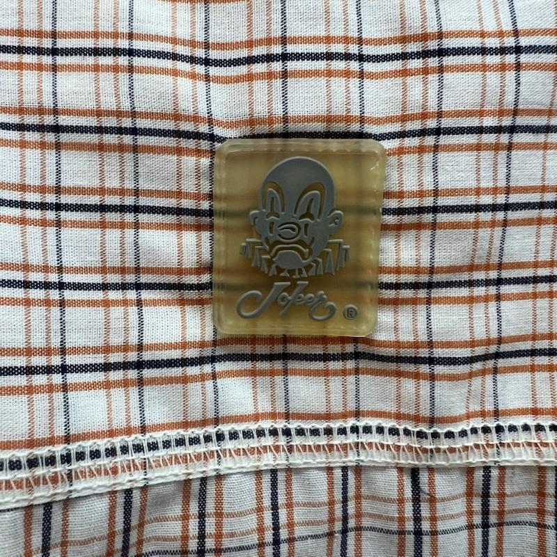 古着 USED シャツ、ブラウス 半袖 JOKER BRAND 90s 00s ロゴ チェックシャツ XXXL - 橙 / オレンジ / orange メンズ USED 古着 中古 50162905