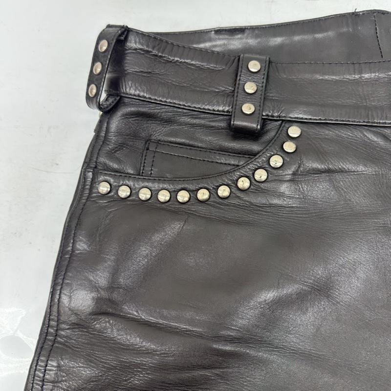 ハーレーダビッドソン Harley-Davidson パンツ ワークパンツ、ペインターパンツ スタッズ レザー ブーツカット パンツ 30インチ 黒 / ブラック / black メンズ USED 古着 中古 50162921