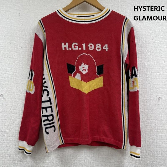 ヒステリックグラマー HYSTERIC GLAMOUR ニット、セーター 長袖 LADY LAND ジャカード プルオーバー 薄手 ニット セーター 01193ns14 FREE 赤 / レッド / red レディース USED 古着 中古 50162929
