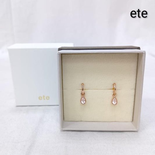 エテ ete アクセサリー ピアス 925刻印 2way ドロップストーン Cカール イヤーカフ ピンクゴールド 雫 ドロップ デザイン シンプル - レディース USED 古着 中古 50162940
