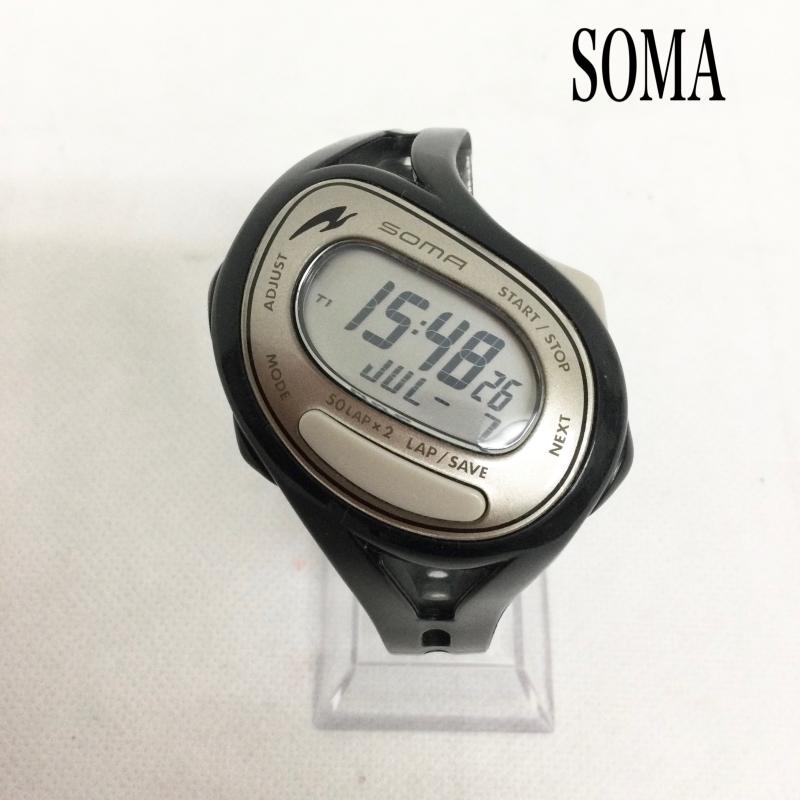 古着 USED 腕時計 アナログ（クォーツ式） SOMAランニングウォッチ wj23-4000 - 無地 黒 / ブラック / black メンズ USED 古着 中古 50162942