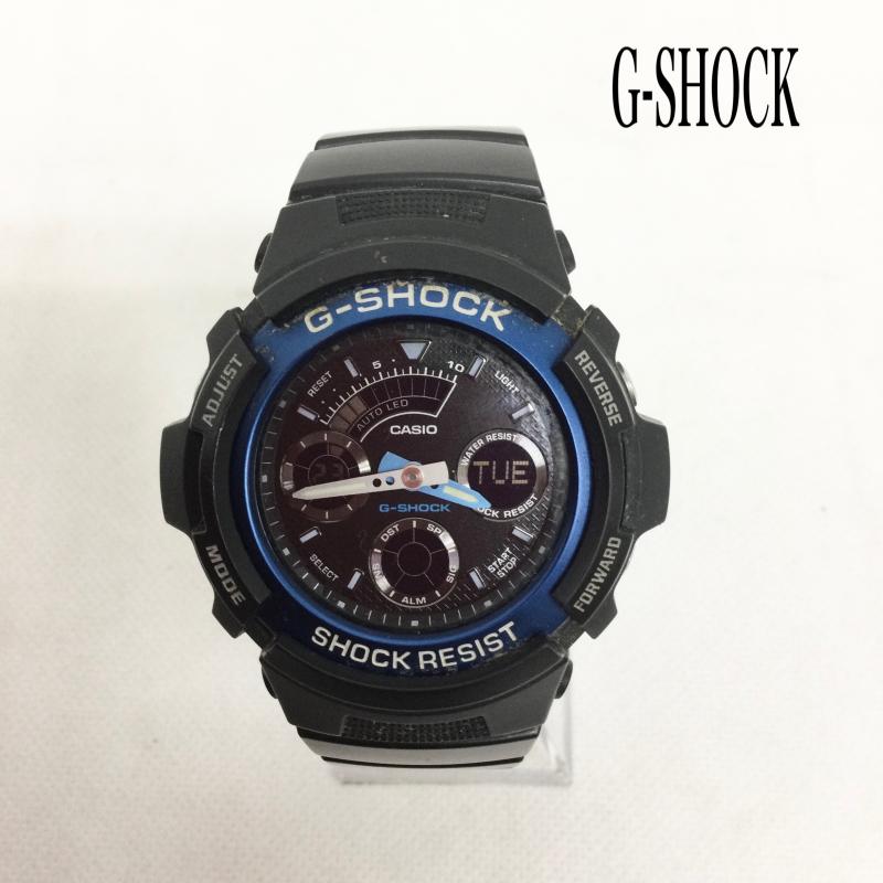 ジーショック G-SHOCK 腕時計 アナログ（クォーツ式） G-SHOCK ジーショック Gショック アナログ 黒 ブラック 青 ブルー AW-590 - 黒 / ブラック / black メンズ USED 古着 中古 50162943