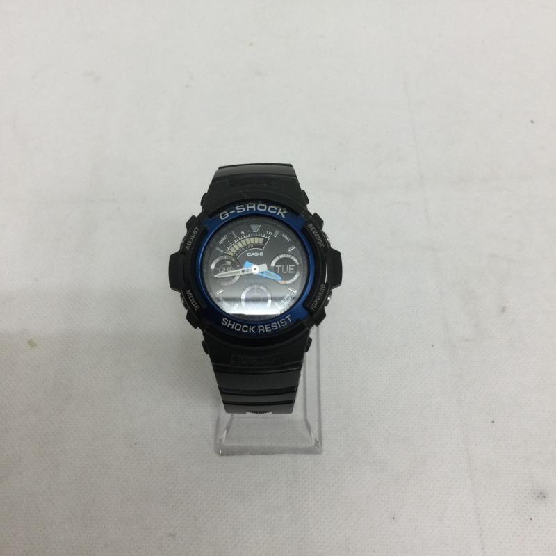 ジーショック G-SHOCK 腕時計 アナログ（クォーツ式） G-SHOCK ジーショック Gショック アナログ 黒 ブラック 青 ブルー AW-590 - 黒 / ブラック / black メンズ USED 古着 中古 50162943