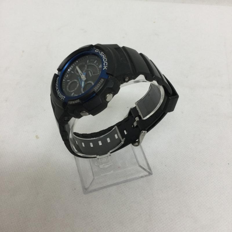 ジーショック G-SHOCK 腕時計 アナログ（クォーツ式） G-SHOCK ジーショック Gショック アナログ 黒 ブラック 青 ブルー AW-590 - 黒 / ブラック / black メンズ USED 古着 中古 50162943
