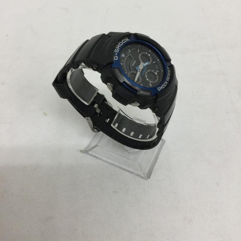 ジーショック G-SHOCK 腕時計 アナログ（クォーツ式） G-SHOCK ジーショック Gショック アナログ 黒 ブラック 青 ブルー AW-590 - 黒 / ブラック / black メンズ USED 古着 中古 50162943
