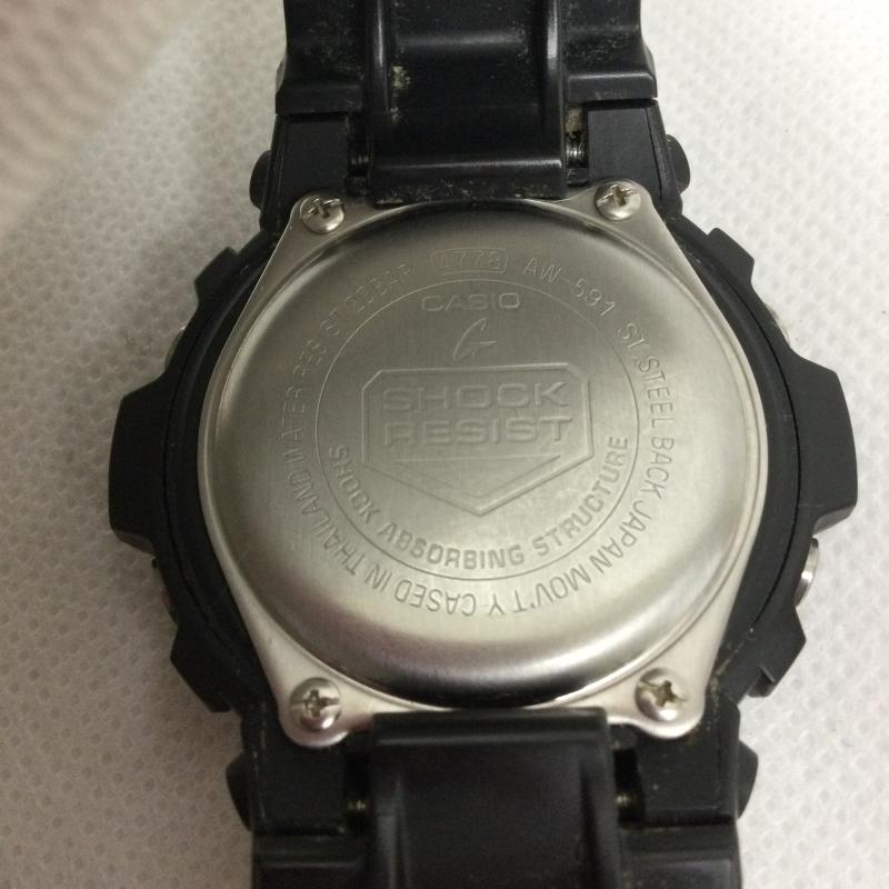 ジーショック G-SHOCK 腕時計 アナログ（クォーツ式） G-SHOCK ジーショック Gショック アナログ 黒 ブラック 青 ブルー AW-590 - 黒 / ブラック / black メンズ USED 古着 中古 50162943