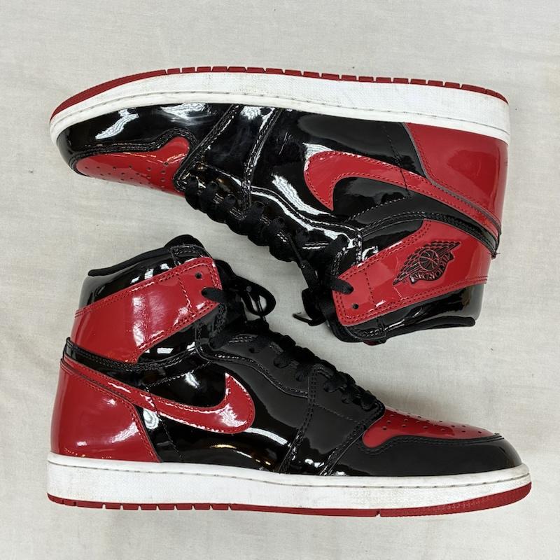ナイキ NIKE スニーカー スニーカー Air Jordan 1 High OG Patent Bred エアジョーダン パテント ブレッド 555088-063 ハイカット スニーカー 30.0cm メンズ USED 古着 中古 50162966