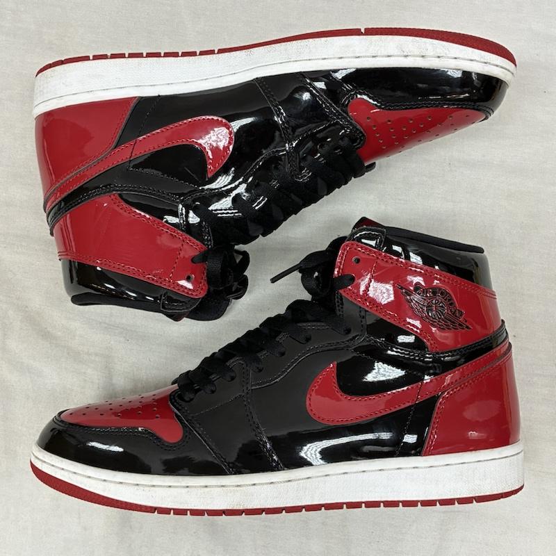 ナイキ NIKE スニーカー スニーカー Air Jordan 1 High OG Patent Bred エアジョーダン パテント ブレッド 555088-063 ハイカット スニーカー 30.0cm メンズ USED 古着 中古 50162966