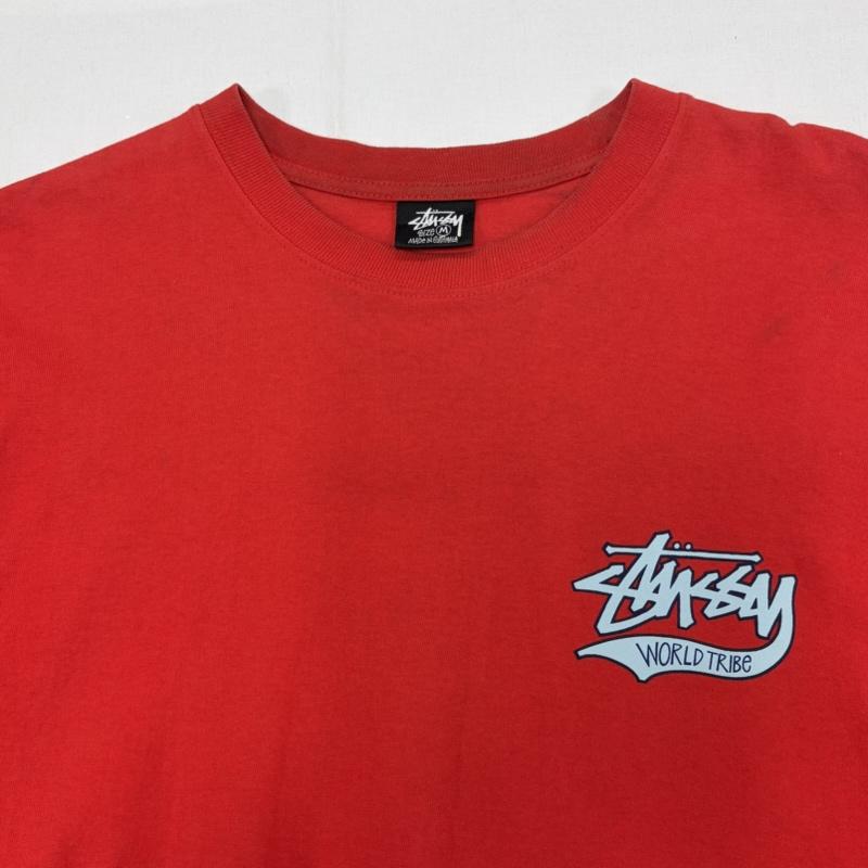 ステューシー STUSSY Tシャツ 長袖 長袖 ロゴ 両面プリント Tシャツ M ロゴ、文字 X プリント 赤 / レッド / red メンズ USED 古着 中古 50162980