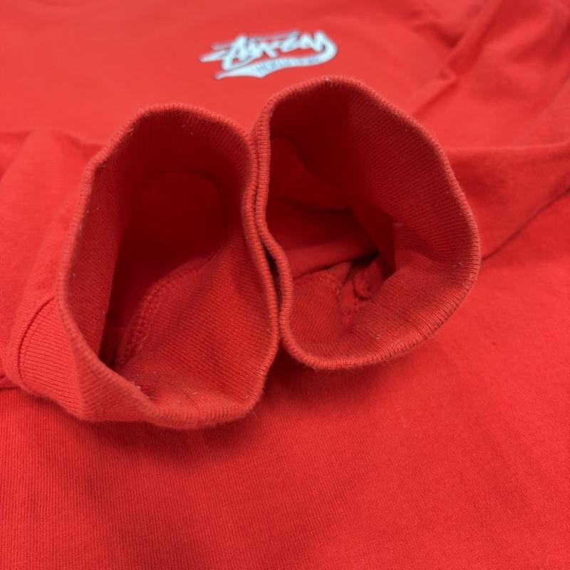 ステューシー STUSSY Tシャツ 長袖 長袖 ロゴ 両面プリント Tシャツ M ロゴ、文字 X プリント 赤 / レッド / red メンズ USED 古着 中古 50162980