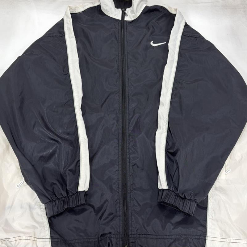 ナイキ NIKE ジャケット、上着 ジャンパー、ブルゾン 90s ナイロンジャケット ジップアップ バックロゴ 刺繍 メッシュ ヴィンテージ OLD 銀タグ XL ロゴ、文字 X 刺繍 白 / ホワイト / white X 黒 / ブラック / black メンズ USED 古着 中古 50162985