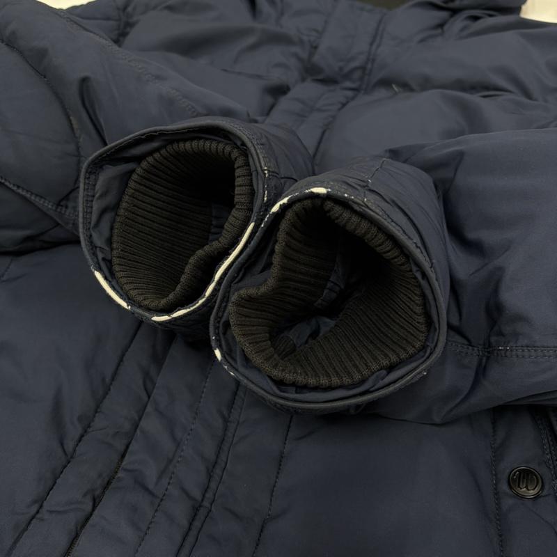 ラングラー Wrangler ジャケット、上着 ジャンパー、ブルゾン Rugged Goods 中綿 フーデッド ジャケット ミリタリー アウトドア リブカラー W4488YF L ワンポイント X ロゴ、文字 紺 / ネイビー / navy メンズ USED 古着 中古 50162991