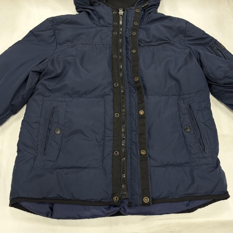 ラングラー Wrangler ジャケット、上着 ジャンパー、ブルゾン Rugged Goods 中綿 フーデッド ジャケット ミリタリー アウトドア リブカラー W4488YF L ワンポイント X ロゴ、文字 紺 / ネイビー / navy メンズ USED 古着 中古 50162991