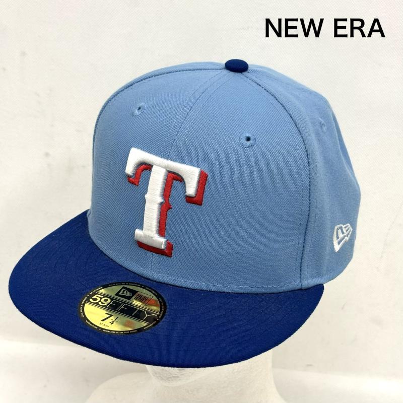ニューエラ NEW ERA 帽子 キャップ 59FIFTY MLB On-Field テキサス・レンジャーズ ライトブルー 7 1/4 - 青 / ブルー / blue メンズ USED 古着 中古 50162998