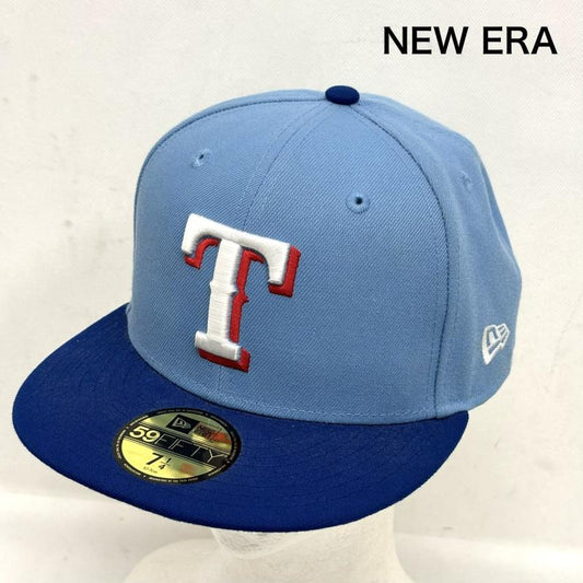 ニューエラ NEW ERA 帽子 キャップ 59FIFTY MLB On-Field テキサス・レンジャーズ ライトブルー 7 1/4 - 青 / ブルー / blue メンズ USED 古着 中古 50162998