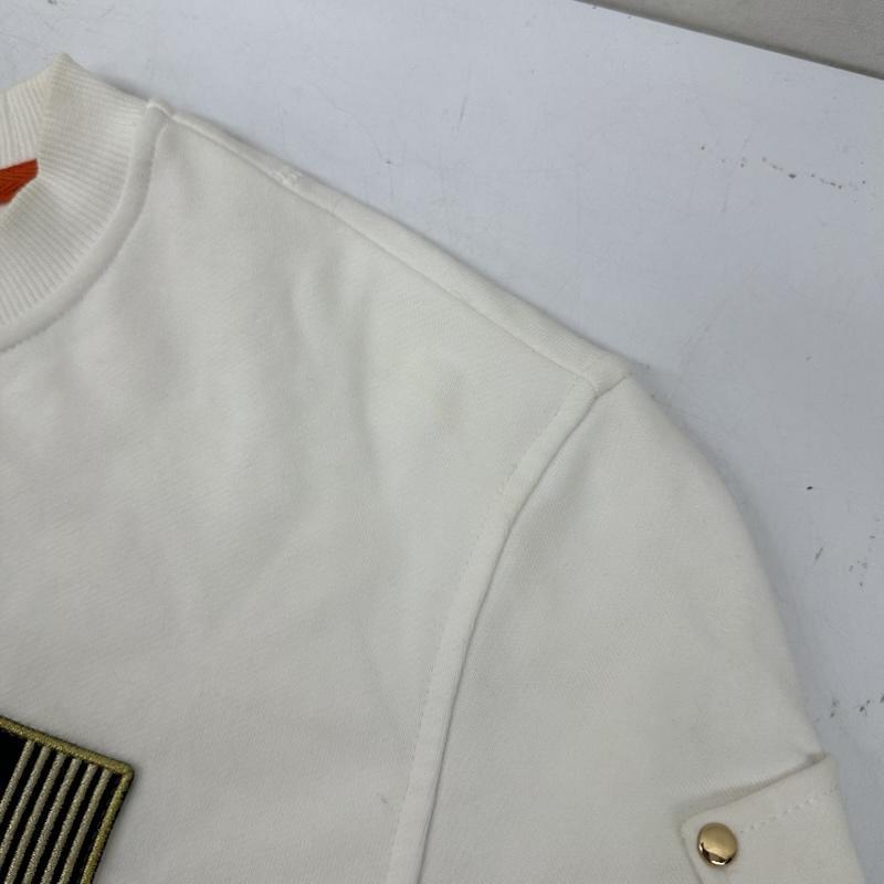 ムースナックルズ MOOSE KNUCKLES トレーナー 長袖 ワッペン クルーネック スウェット S 白 / ホワイト / white メンズ USED 古着 中古 50163007