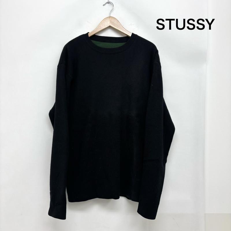 ステューシー STUSSY ニット、セーター 長袖 紺タグ オールドステューシー リバーシブル ニット XL 黒 / ブラック / black X 緑 / グリーン / green メンズ USED 古着 中古 50163013