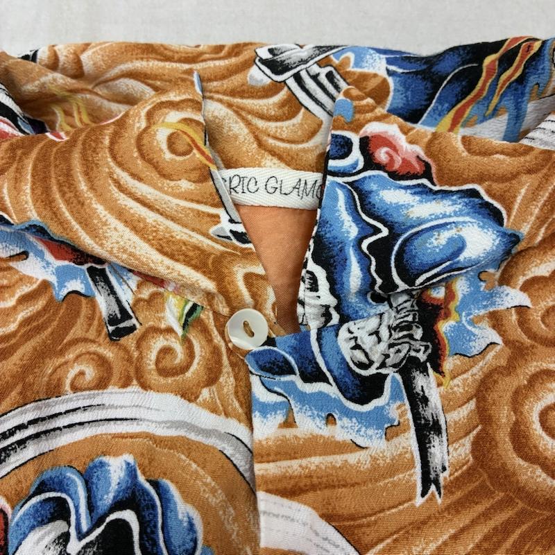 ヒステリックグラマー HYSTERIC GLAMOUR シャツ、ブラウス 半袖 オールド スカル 死神 薔薇 オープンカラー 開襟 アロハシャツ メンズ USED 古着 中古 50163017